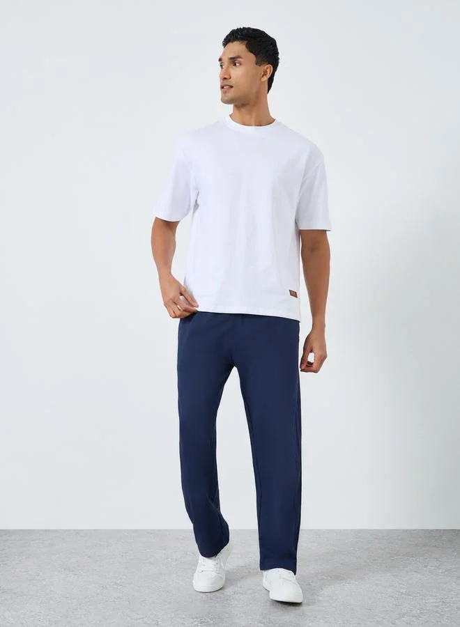 Men Navy Blue Relaxed Fit Joggers